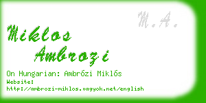 miklos ambrozi business card